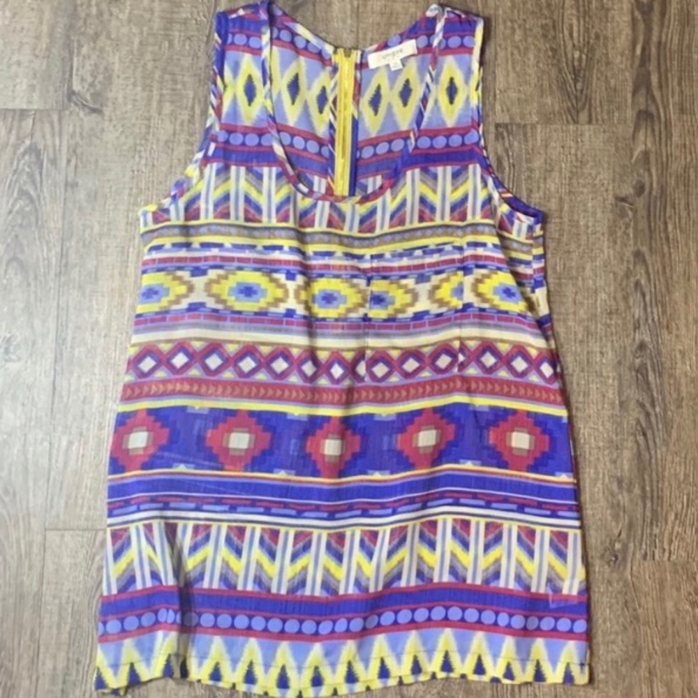 UMGEE USA Sheer Print Zipper Back Tank